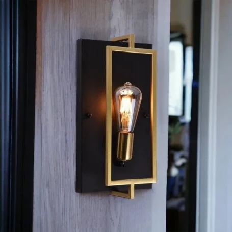 Μεταλλικό Φωτιστικό Τοίχου E27 - Μοντέρνα Απλίκα σε Μαύρο & Χρυσό - Universo Μεταλλικό Φωτιστικό Τοίχου E27 - Μοντέρνα Απλίκα σε Μαύρο & Χρυσό - Universo