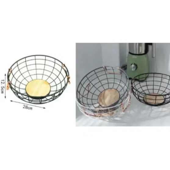 Μεταλλικό Καλάθι Φρούτων & Λαχανικών με Χερούλια 28×12.5 cm – Γκρι Μεταλλικό Καλάθι Φρούτων & Λαχανικών με Χερούλια 28×12.5 cm – Γκρι