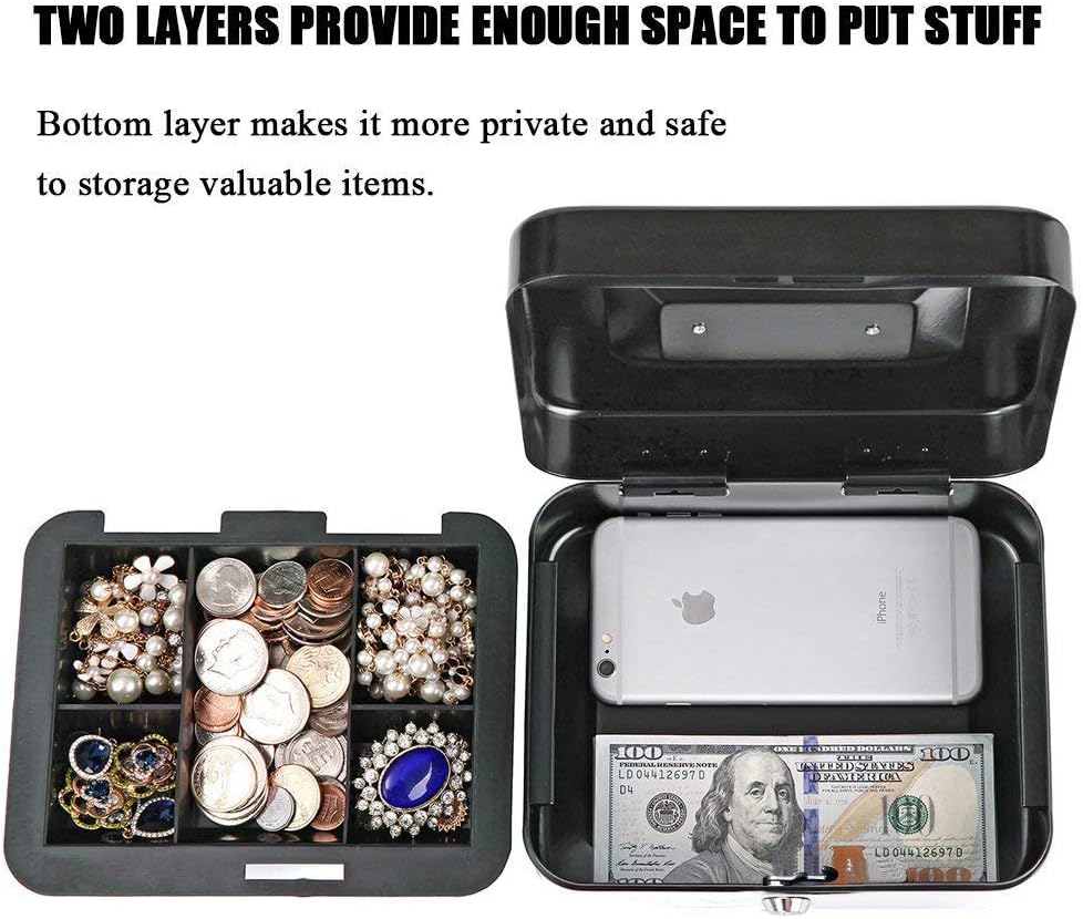 Μεταλλικό Κουτί Ταμείου με Αποσπώμενη Κερματοθήκη και Κλειδί - 9x25x18cm Μεταλλικό Κουτί Ταμείου με Αποσπώμενη Κερματοθήκη και Κλειδί - 9x25x18cm