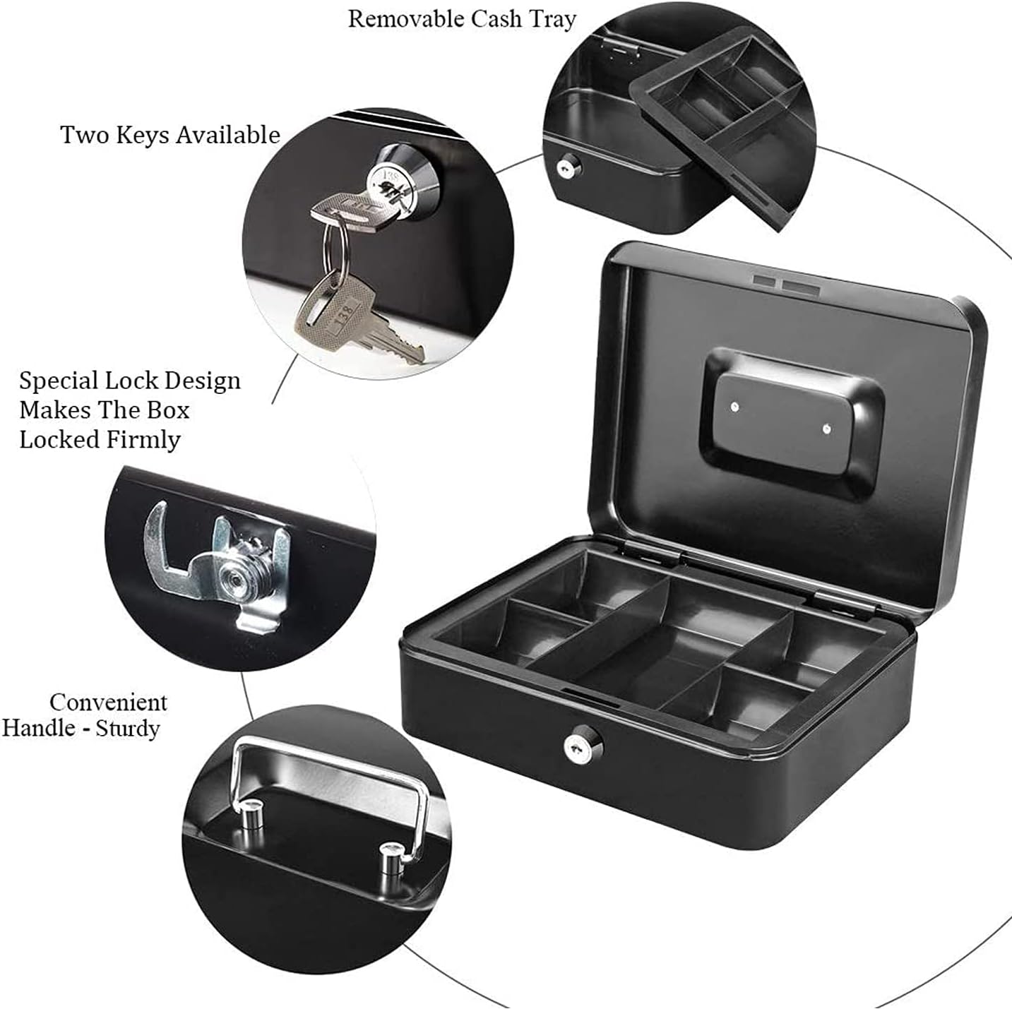 Μεταλλικό Κουτί Ταμείου με Αποσπώμενη Κερματοθήκη και Κλειδί - 9x25x18cm Μεταλλικό Κουτί Ταμείου με Αποσπώμενη Κερματοθήκη και Κλειδί - 9x25x18cm