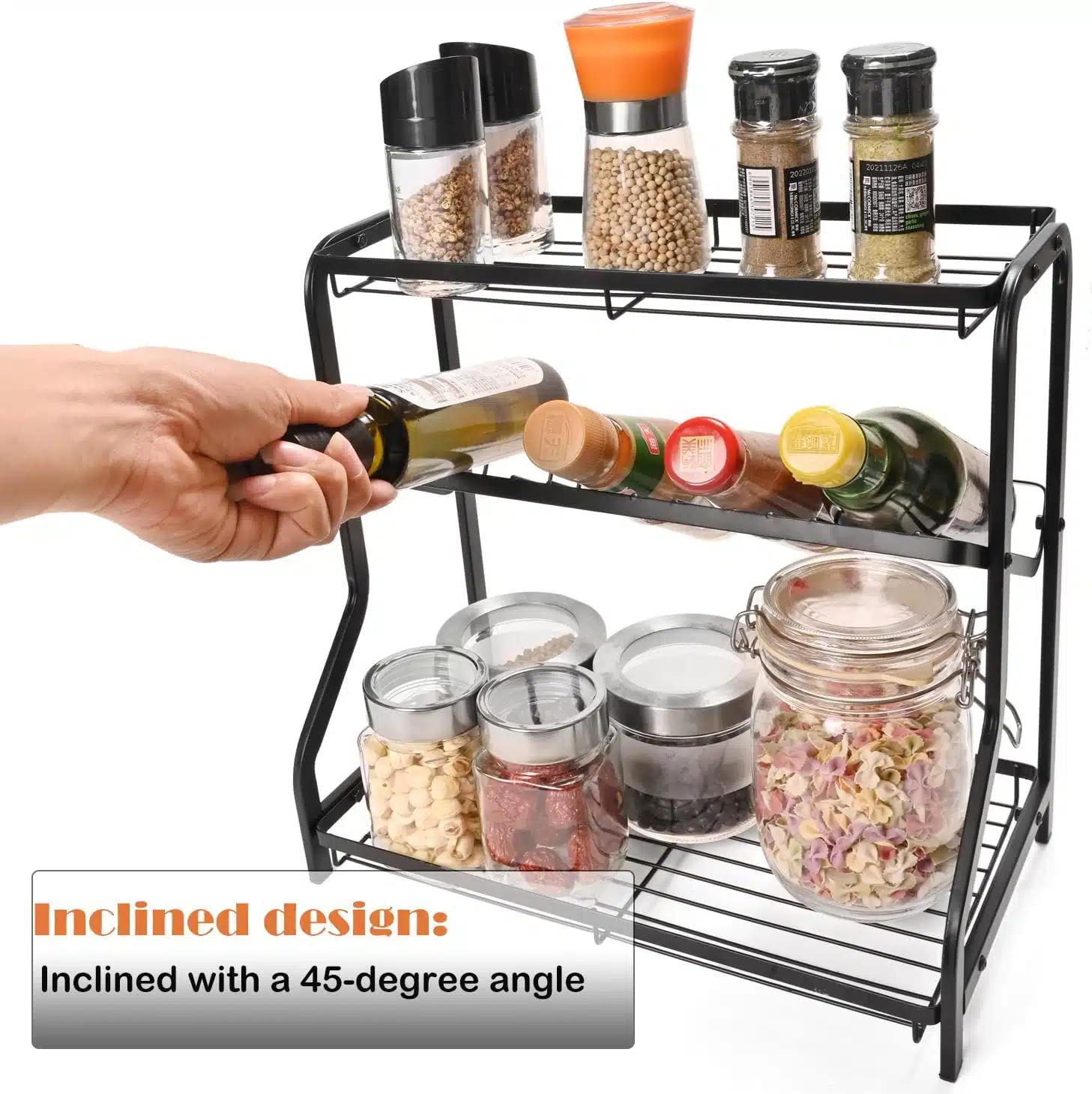 Μεταλλικό Ράφι 3 Επιπέδων Οργάνωσης Κουζίνας για Μπαχαρικά, Βάζα ή και Προϊόντα Περιποίησης και Μακιγιάζ σε Μαύρο Χρώμα 36.5x20x35cm Μεταλλικό Ράφι 3 Επιπέδων Οργάνωσης Κουζίνας για Μπαχαρικά, Βάζα ή και Προϊόντα Περιποίησης και Μακιγιάζ σε Μαύρο Χρώμα 36.5x20x35cm