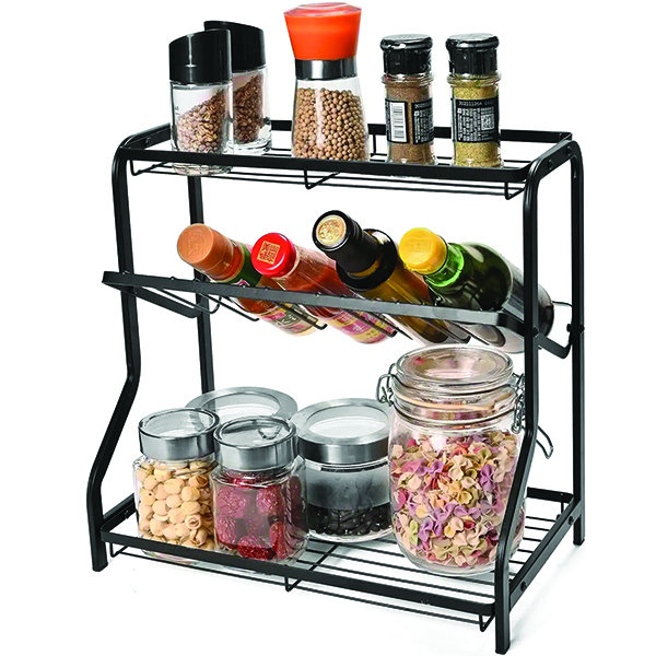 Μεταλλικό Ράφι 3 Επιπέδων Οργάνωσης Κουζίνας για Μπαχαρικά, Βάζα ή και Προϊόντα Περιποίησης και Μακιγιάζ σε Μαύρο Χρώμα 36.5x20x35cm Μεταλλικό Ράφι 3 Επιπέδων Οργάνωσης Κουζίνας για Μπαχαρικά, Βάζα ή και Προϊόντα Περιποίησης και Μακιγιάζ σε Μαύρο Χρώμα 36.5x20x35cm