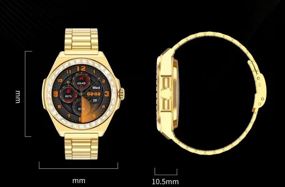 Χρυσό Μεταλλικό Smartwatch με Πολλαπλές Λειτουργίες - Συμβατό με Android & iOS Χρυσό Μεταλλικό Smartwatch με Πολλαπλές Λειτουργίες - Συμβατό με Android & iOS