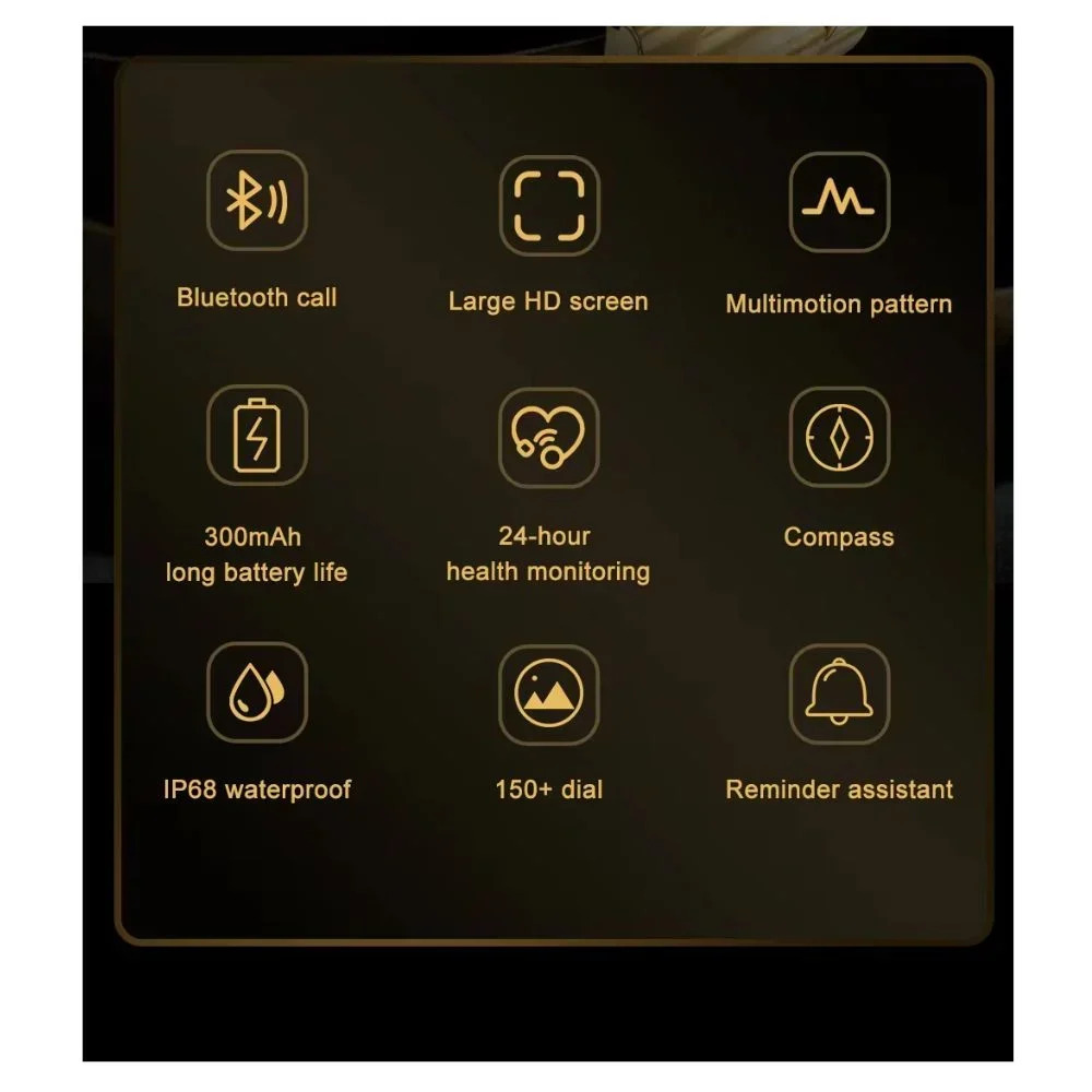 Χρυσό Μεταλλικό Smartwatch με Πολλαπλές Λειτουργίες - Συμβατό με Android & iOS Χρυσό Μεταλλικό Smartwatch με Πολλαπλές Λειτουργίες - Συμβατό με Android & iOS