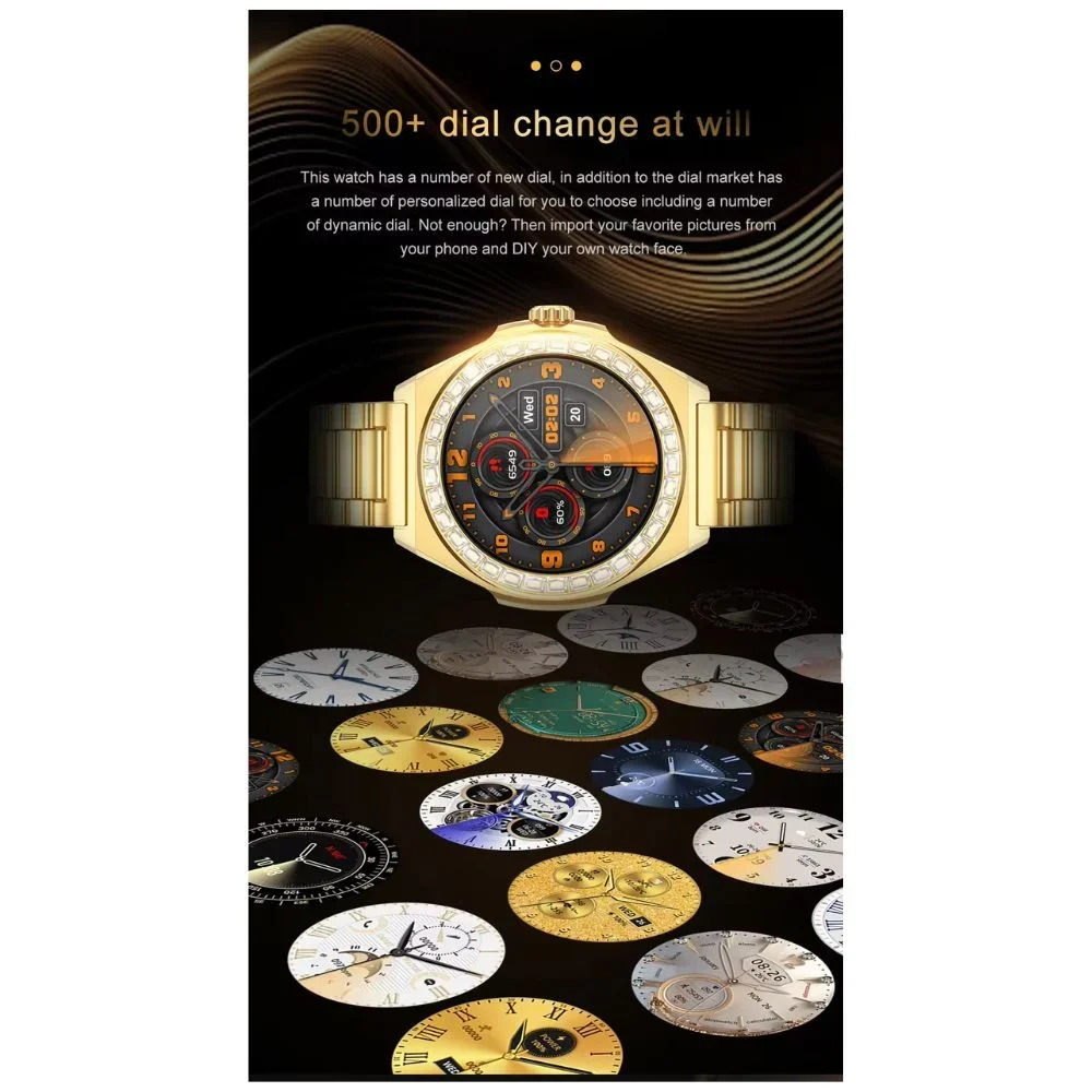 Χρυσό Μεταλλικό Smartwatch με Πολλαπλές Λειτουργίες - Συμβατό με Android & iOS Χρυσό Μεταλλικό Smartwatch με Πολλαπλές Λειτουργίες - Συμβατό με Android & iOS