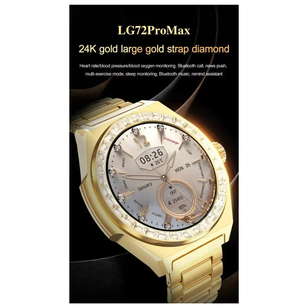 Χρυσό Μεταλλικό Smartwatch με Πολλαπλές Λειτουργίες - Συμβατό με Android & iOS Χρυσό Μεταλλικό Smartwatch με Πολλαπλές Λειτουργίες - Συμβατό με Android & iOS