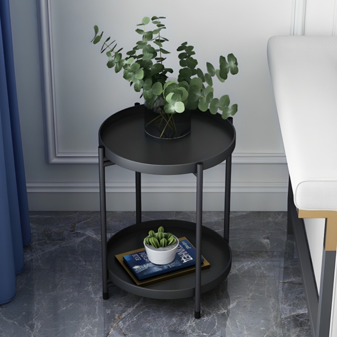Μεταλλικό Στρογγυλό Βοηθητικό Τραπεζάκι 2 Επιπέδων Sentosa - 36 x 36 x 51 εκ Μεταλλικό Στρογγυλό Βοηθητικό Τραπεζάκι 2 Επιπέδων Sentosa - 36 x 36 x 51 εκ