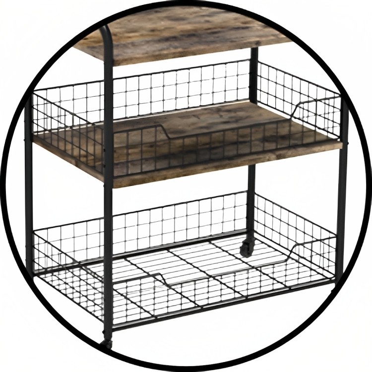 Μεταλλικό Τρόλεϊ - Ραφιέρα με 4 Χώρους και Ροδάκια - 56x35x125cm Μεταλλικό Τρόλεϊ - Ραφιέρα με 4 Χώρους και Ροδάκια - 56x35x125cm