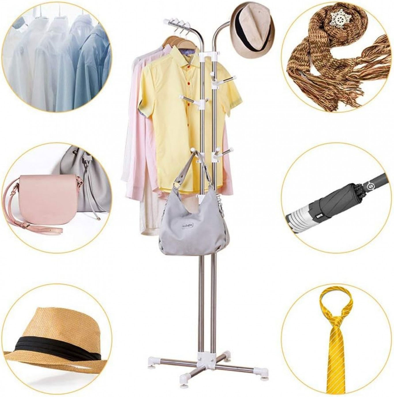 Μεταλλικός Επιδαπέδιος Καλόγερος - Κρεμάστρα Ρούχων 178cm με 4 Πόδια 60x60x120-178cm Μεταλλικός Επιδαπέδιος Καλόγερος - Κρεμάστρα Ρούχων 178cm με 4 Πόδια 60x60x120-178cm