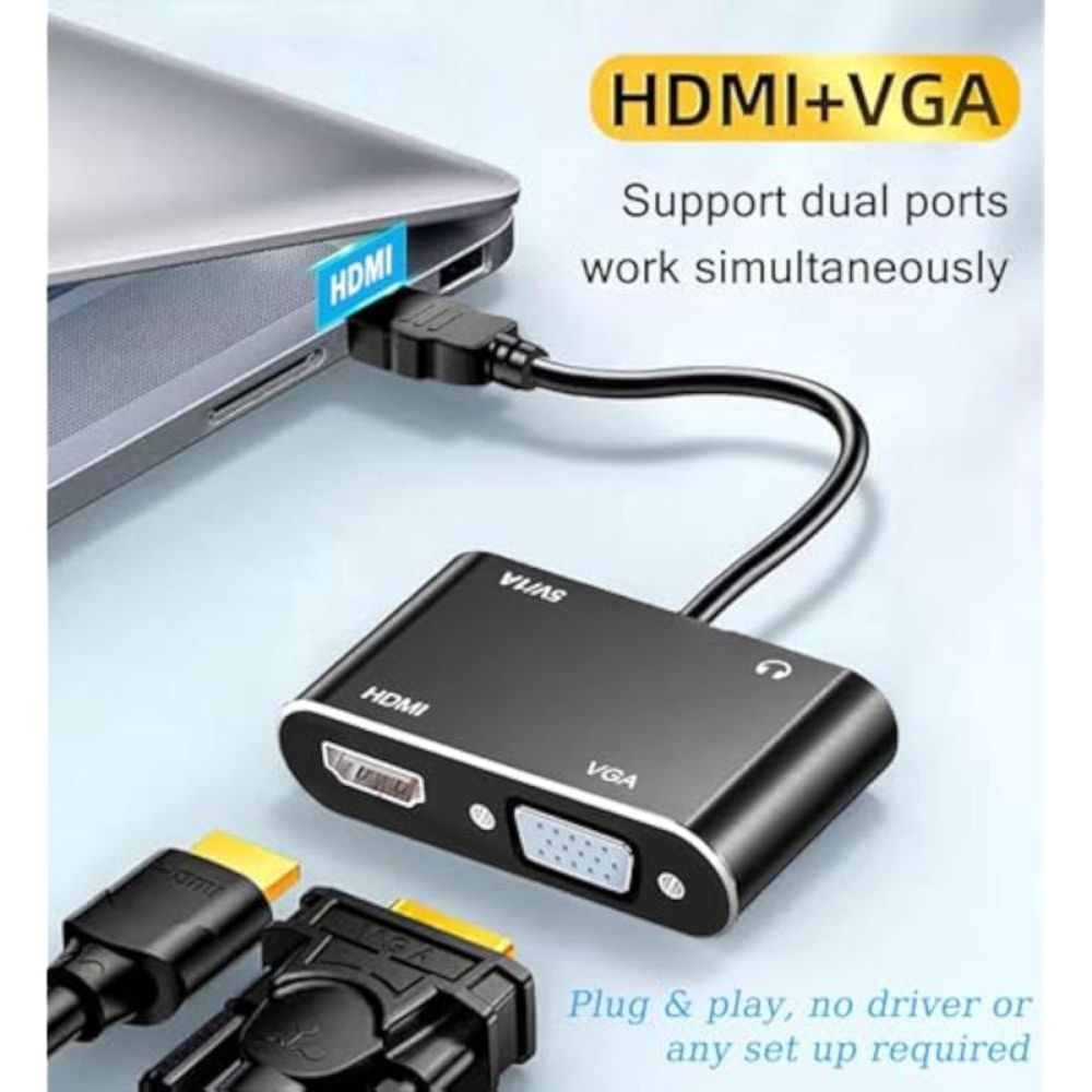 Μετατροπέας HDMI σε VGA και HDMI 2 σε 1 με Ήχο 3.5mm Full HD 1080P Μετατροπέας HDMI σε VGA και HDMI 2 σε 1 με Ήχο 3.5mm Full HD 1080P