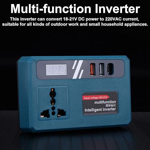 Μετατροπέας Ισχύος 120W DC 18–21V σε AC 220V για Μπαταρίες Λιθίου με USB Μετατροπέας Ισχύος 120W DC 18–21V σε AC 220V για Μπαταρίες Λιθίου με USB