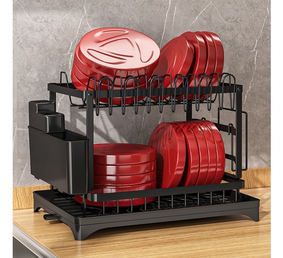 Μετταλική Πιατοθήκη - Στεγνωτήριο Πιάτων Δύο Επιπέδων με Αποσπώμενο Δοχείο Αποστράγγισης Μαχαιροπίρουνων & Θήκη για Ποτήρια 43x30x32 cm Μετταλική Πιατοθήκη - Στεγνωτήριο Πιάτων Δύο Επιπέδων με Αποσπώμενο Δοχείο Αποστράγγισης Μαχαιροπίρουνων & Θήκη για Ποτήρια 43x30x32 cm