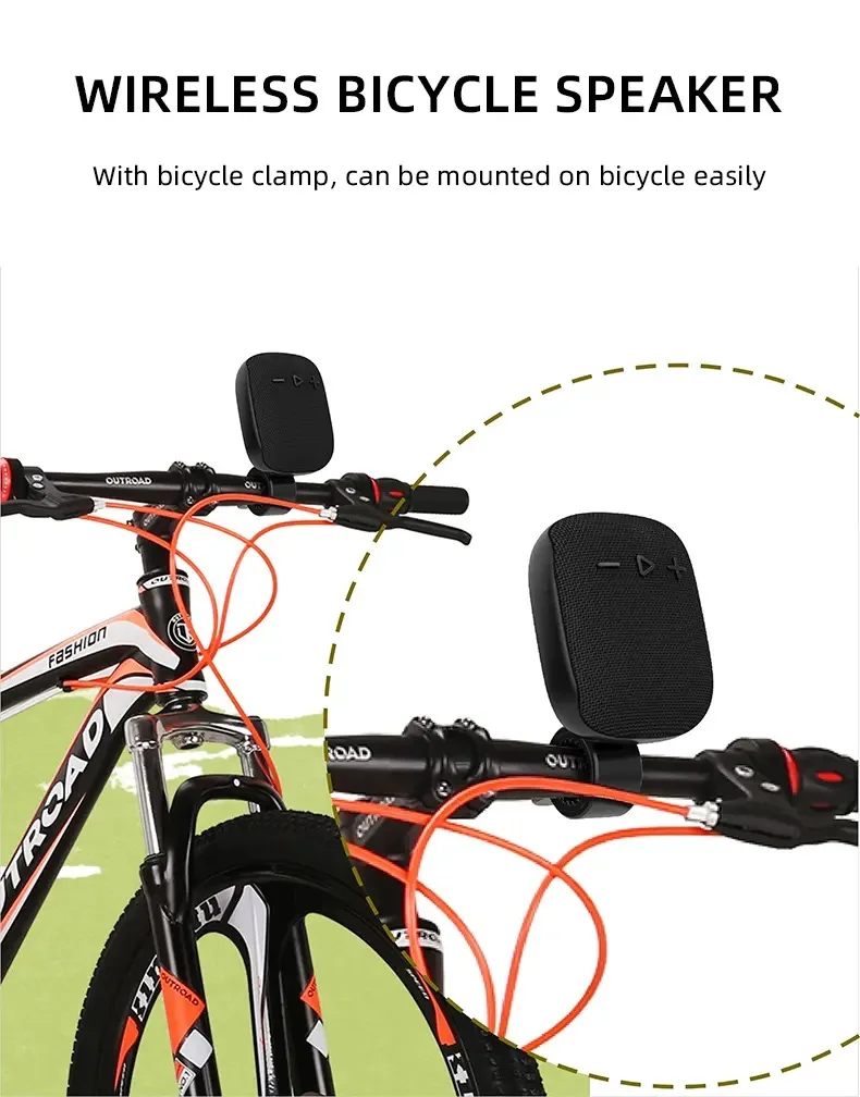 Μικρό Φορήτο Ηχείο 5W Bluetooth με Ραδιόφωνο,Κάρτα Μνήμης 32GB και Κλιπ για Τοποθέτηση σε Τιμόνι Ποδηλάτου Μικρό Φορήτο Ηχείο 5W Bluetooth με Ραδιόφωνο,Κάρτα Μνήμης 32GB και Κλιπ για Τοποθέτηση σε Τιμόνι Ποδηλάτου