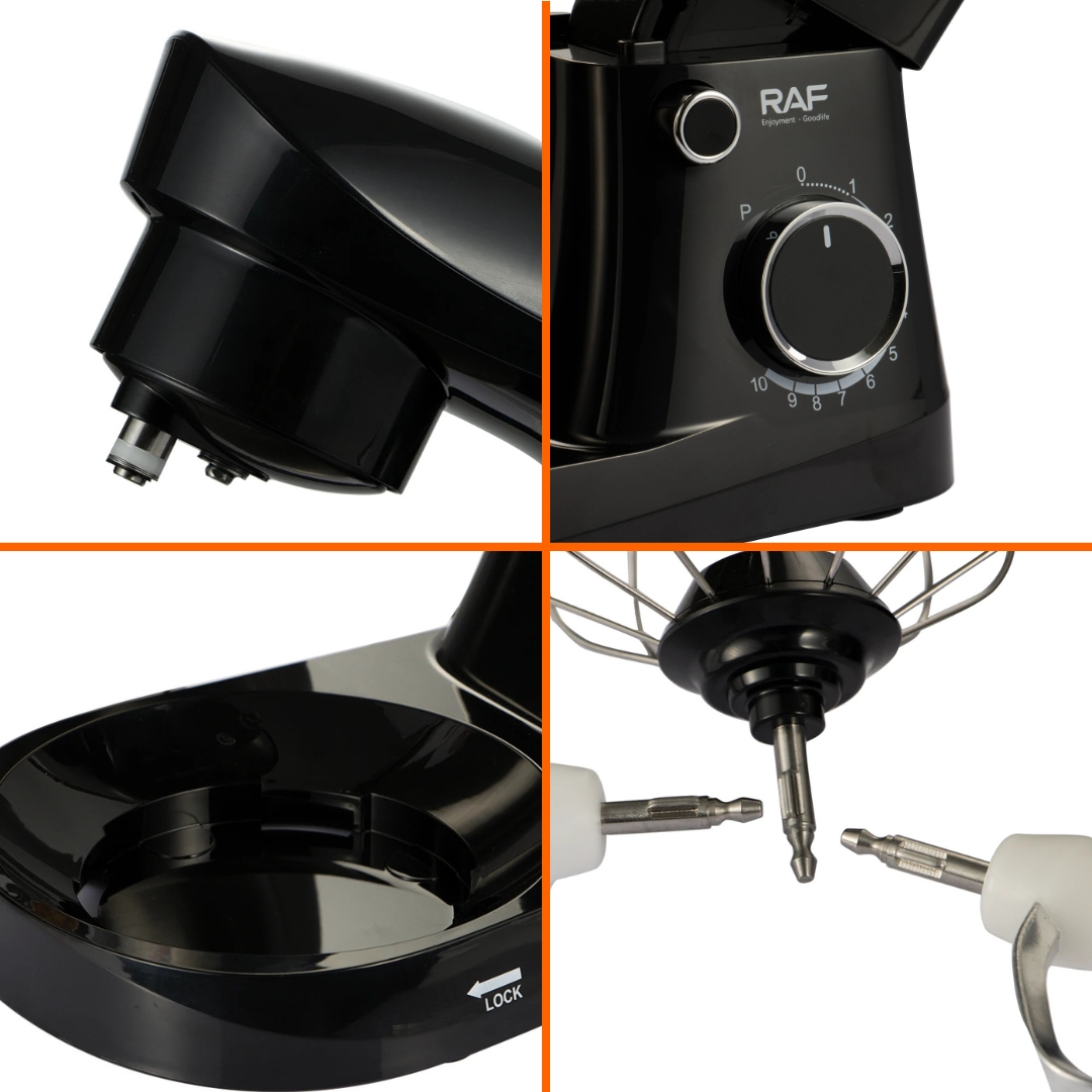 Μίξερ 1500W με Ανοξείδωτο Περιστρεφόμενο Κάδο 4L, 3 Εξαρτήματα και 10 Ρυθμίσεις Έντασης - RAF Μίξερ 1500W με Ανοξείδωτο Περιστρεφόμενο Κάδο 4L, 3 Εξαρτήματα και 10 Ρυθμίσεις Έντασης - RAF