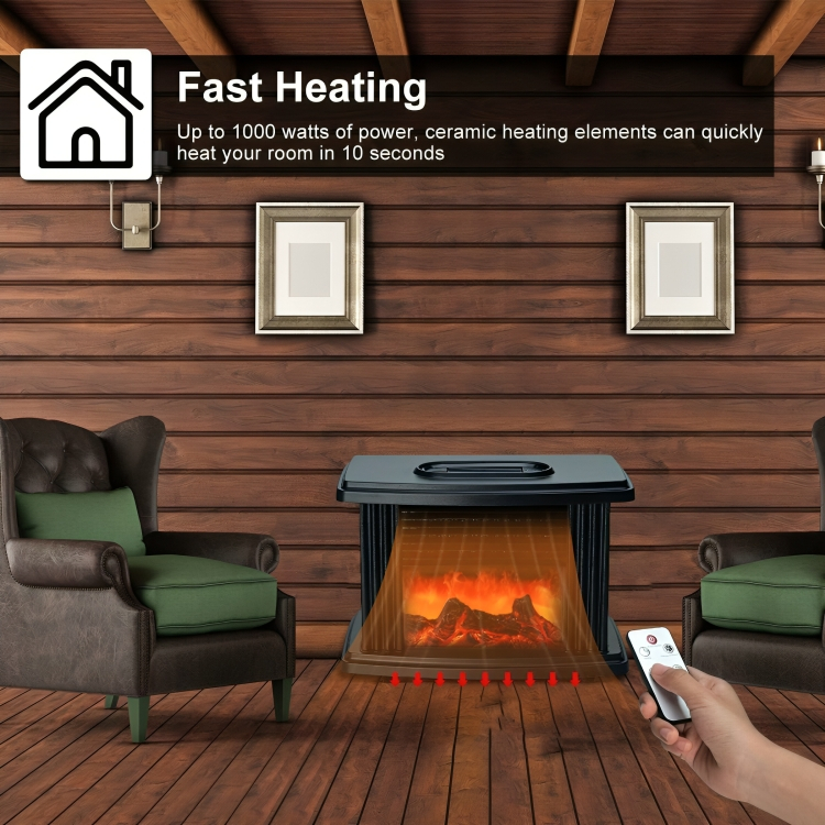 Μίνι Αερόθερμο Τζάκι 1000W με Εφέ Φλόγας & Τηλεχειρισμό - Flame Heater - 23 x 13 x 16cm Μίνι Αερόθερμο Τζάκι 1000W με Εφέ Φλόγας & Τηλεχειρισμό - Flame Heater - 23 x 13 x 16cm