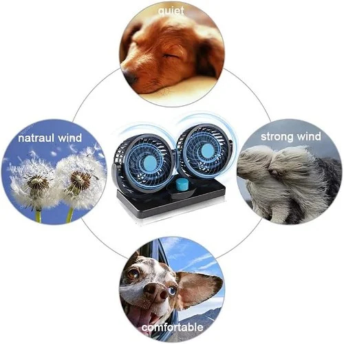 Mini Ανεμιστήρας Αυτοκινήτου με Διπλή Κεφαλή 7W 27 x 16 x 9cm- Hoomei Mini Ανεμιστήρας Αυτοκινήτου με Διπλή Κεφαλή 7W 27 x 16 x 9cm- Hoomei