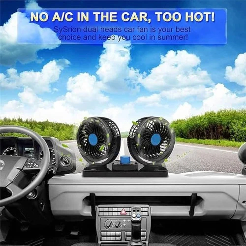 Mini Ανεμιστήρας Αυτοκινήτου με Διπλή Κεφαλή 7W 27 x 16 x 9cm- Hoomei Mini Ανεμιστήρας Αυτοκινήτου με Διπλή Κεφαλή 7W 27 x 16 x 9cm- Hoomei