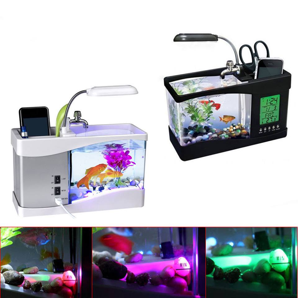 Mini Ενυδρείο - Μολυβοθήκη με Φωτισμό LED, Ηχείο & Οθόνη LCD με Ρολόι, Ημερολόγιο & Ξυπνητήρι USB 2,2Lt Mini Ενυδρείο - Μολυβοθήκη με Φωτισμό LED, Ηχείο & Οθόνη LCD με Ρολόι, Ημερολόγιο & Ξυπνητήρι USB 2,2Lt