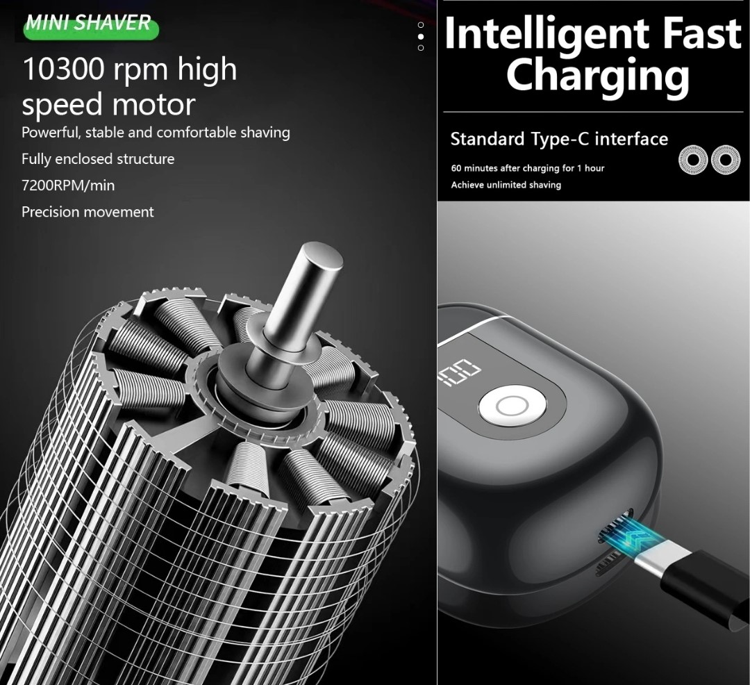 Μίνι Επαναφορτιζόμενη Ξυριστική Μηχανή Προσώπου με Διπλή Κεφαλή και Οθόνη LED Μίνι Επαναφορτιζόμενη Ξυριστική Μηχανή Προσώπου με Διπλή Κεφαλή και Οθόνη LED