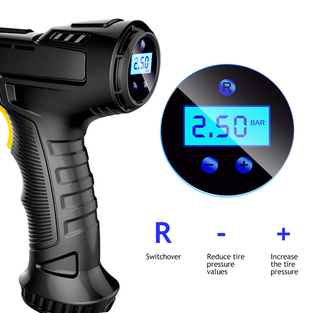 Μίνι Επαναφορτιζόμενη Τρόμπα Αυτοκινήτου 150PSI 12V με Οθόνη LED και Φακό Μίνι Επαναφορτιζόμενη Τρόμπα Αυτοκινήτου 150PSI 12V με Οθόνη LED και Φακό