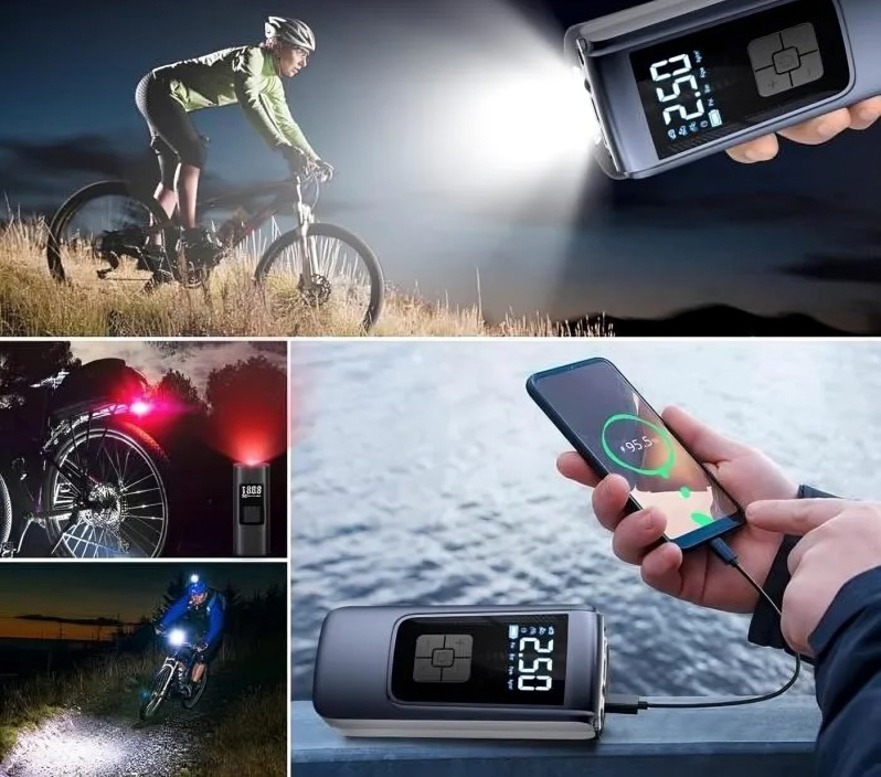 Μίνι Επαναφορτιζόμενο Κομπρεσέρ Αέρος 60W - Powerbank 4000 mAh και Φακός με Οθόνη Ψηφιακών Ενδείξεων Moxom Μίνι Επαναφορτιζόμενο Κομπρεσέρ Αέρος 60W - Powerbank 4000 mAh και Φακός με Οθόνη Ψηφιακών Ενδείξεων Moxom