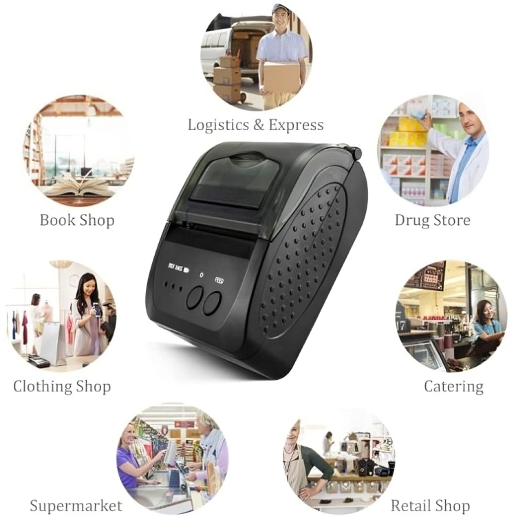 Mini Επαναφορτιζόμενος Bluetooth Θερμικός Εκτυπωτής Αποδείξεων 58mm - USB Android & iOS για Σύστημα POS Mini Επαναφορτιζόμενος Bluetooth Θερμικός Εκτυπωτής Αποδείξεων 58mm - USB Android & iOS για Σύστημα POS