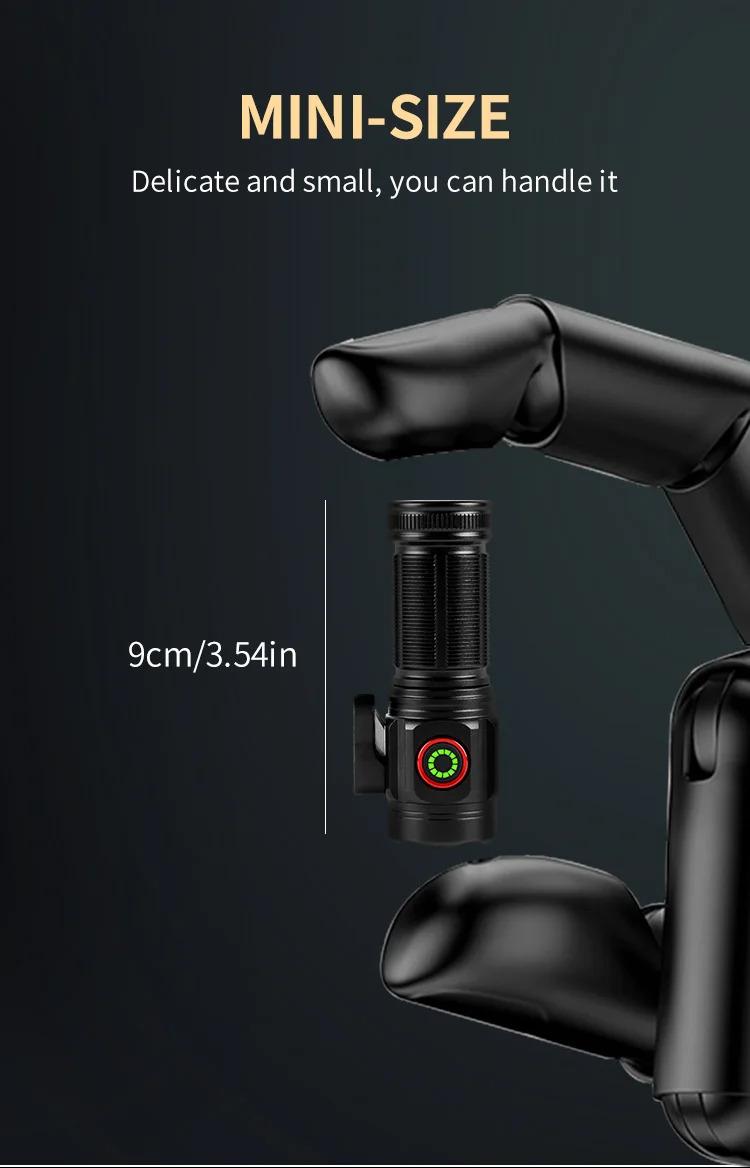 Mini Επαναφορτιζόμενος Φακός Super Bright LED με Λεπίδα Κοπής και 5 Λειτουργίες Φωτισμού Mini Επαναφορτιζόμενος Φακός Super Bright LED με Λεπίδα Κοπής και 5 Λειτουργίες Φωτισμού