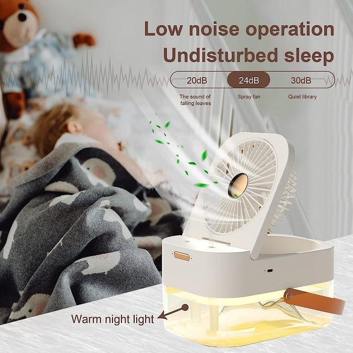 Μίνι Επαναφορτιζόμενος Φορητός Ανεμιστήρας - Υγραντήρας 6W με Φωτισμό LED και Τηλεχειριστήριο Μίνι Επαναφορτιζόμενος Φορητός Ανεμιστήρας - Υγραντήρας 6W με Φωτισμό LED και Τηλεχειριστήριο