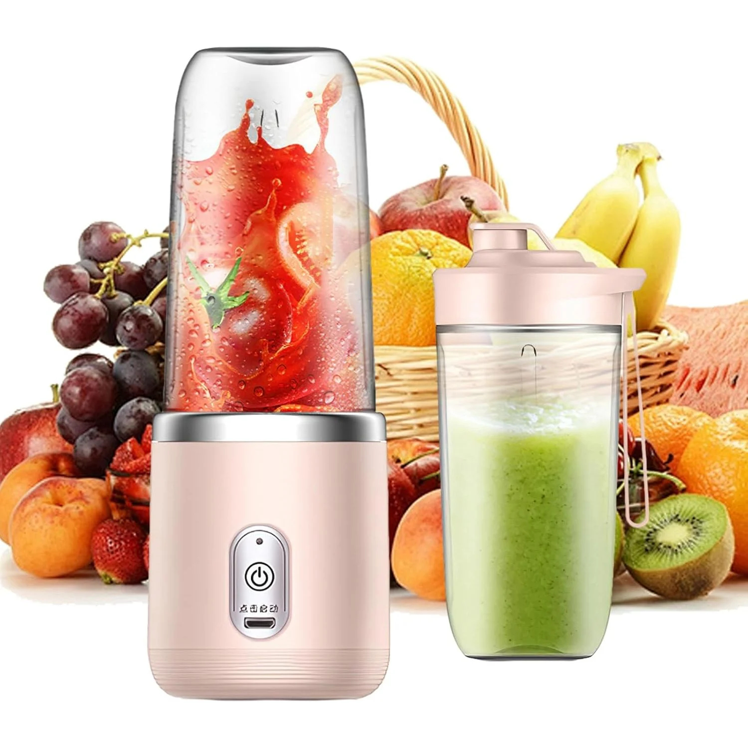 Mini Φορητό Πολυλειτουργικό Μπλέντερ 40W με 2 Δοχεία 0.3L - Arrango Mini Φορητό Πολυλειτουργικό Μπλέντερ 40W με 2 Δοχεία 0.3L - Arrango