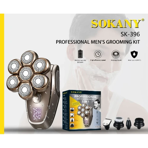 Sokany Ηλεκτρική Ξυριστική Μηχανή 7 λεπίδων με Ψηφιακή Οθόνη Επαναφορτιζόμενη Sokany Ηλεκτρική Ξυριστική Μηχανή 7 λεπίδων με Ψηφιακή Οθόνη Επαναφορτιζόμενη