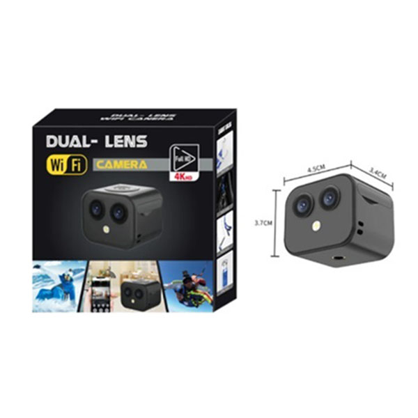 Μίνι Κάμερα Δράσης– Παρακολούθησης με Σύστημα WiFi- DUAL- LENS 4K Μαύρη Μίνι Κάμερα Δράσης– Παρακολούθησης με Σύστημα WiFi- DUAL- LENS 4K Μαύρη