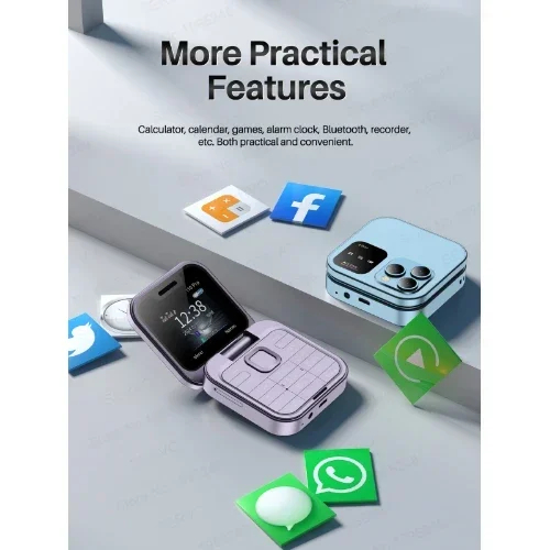 Μίνι Κινητό Τηλέφωνο Πτυσσόμενο με Διπλή Κάρτα SIM, Κάμερα και Φακό Andowl P9 PRO Flip Μίνι Κινητό Τηλέφωνο Πτυσσόμενο με Διπλή Κάρτα SIM, Κάμερα και Φακό Andowl P9 PRO Flip