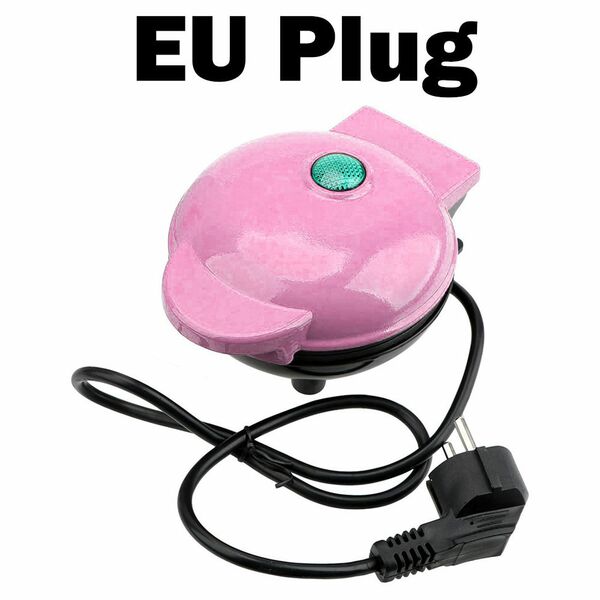 Mini Βαφλιέρα 350W με Αισθητήρα Θερμότητας σε Στρογγυλό Σχήμα Ροζ Mini Βαφλιέρα 350W με Αισθητήρα Θερμότητας σε Στρογγυλό Σχήμα Ροζ