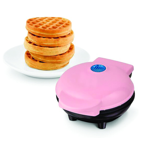 Mini Βαφλιέρα 350W με Αισθητήρα Θερμότητας σε Στρογγυλό Σχήμα Ροζ Mini Βαφλιέρα 350W με Αισθητήρα Θερμότητας σε Στρογγυλό Σχήμα Ροζ