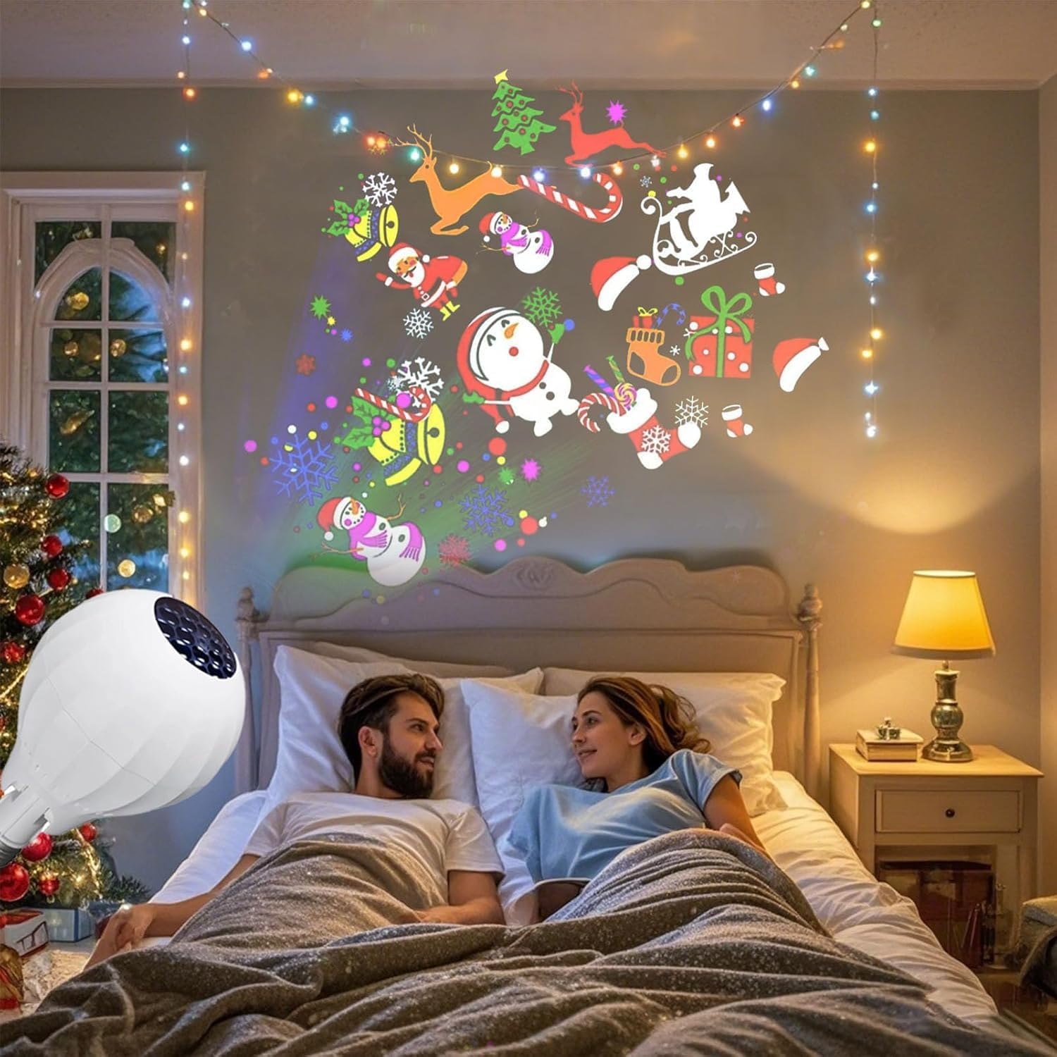 Μίνι Χριστουγεννιάτικος Προβολέας RGB LED σε Σχήμα Λάμπας με Υποδοχή E27 4W - Ρυθμιζόμενο 180 Μοίρες Μίνι Χριστουγεννιάτικος Προβολέας RGB LED σε Σχήμα Λάμπας με Υποδοχή E27 4W - Ρυθμιζόμενο 180 Μοίρες