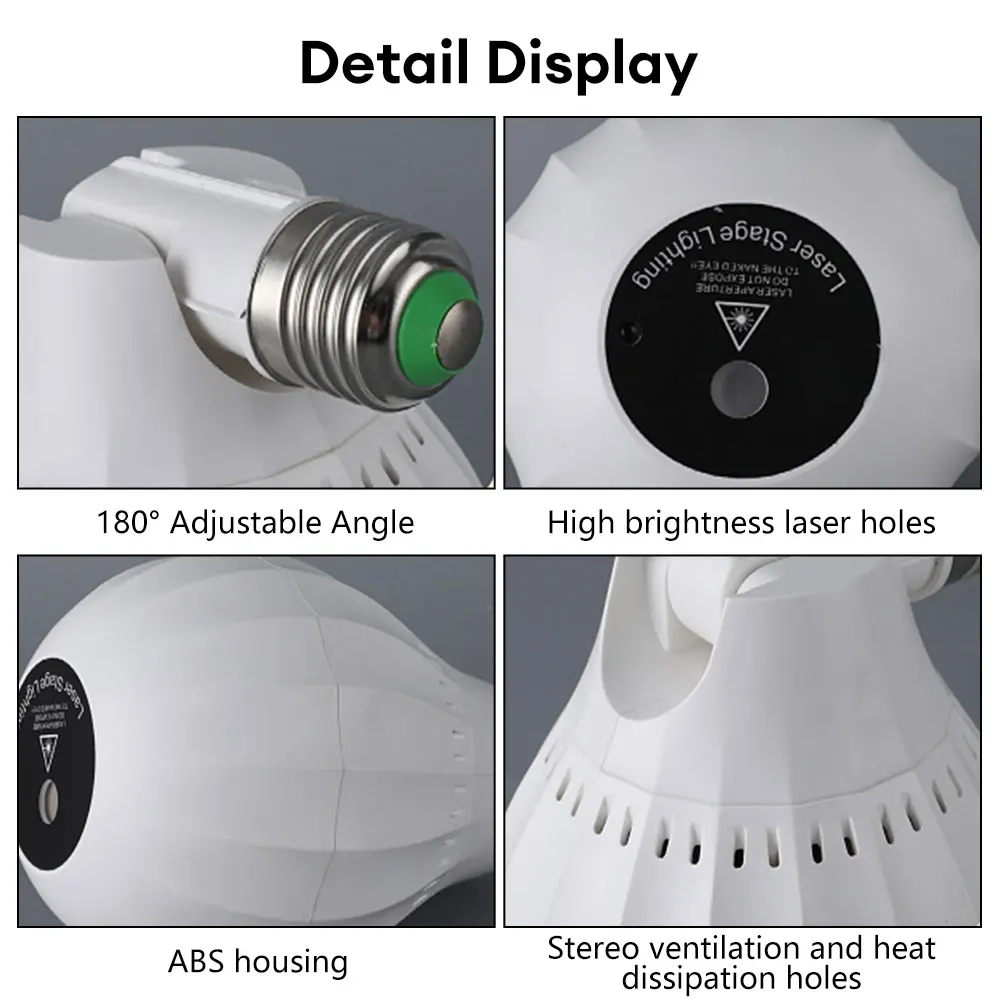 Μίνι Χριστουγεννιάτικος Προβολέας RGB LED σε Σχήμα Λάμπας με Υποδοχή E27 4W - Ρυθμιζόμενο 180 Μοίρες Μίνι Χριστουγεννιάτικος Προβολέας RGB LED σε Σχήμα Λάμπας με Υποδοχή E27 4W - Ρυθμιζόμενο 180 Μοίρες
