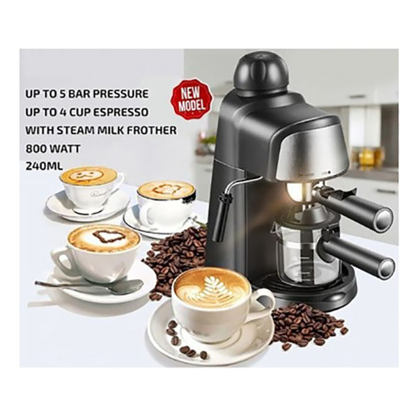 Μηχανή Παραγωγής Εσπρέσσο και Καπουτσίνο Ημιαυτόματη Sokany Μαύρη Μηχανή Παραγωγής Εσπρέσσο και Καπουτσίνο Ημιαυτόματη Sokany Μαύρη