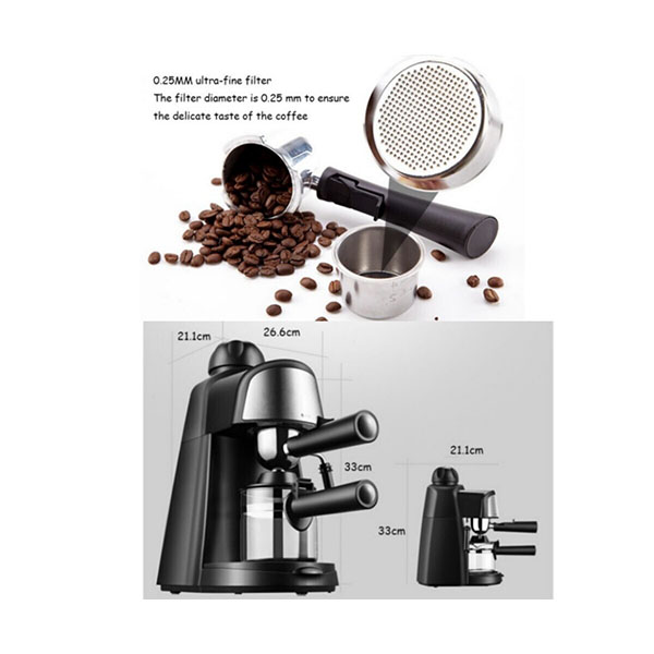 Μηχανή Παραγωγής Εσπρέσσο και Καπουτσίνο Ημιαυτόματη Sokany Μαύρη Μηχανή Παραγωγής Εσπρέσσο και Καπουτσίνο Ημιαυτόματη Sokany Μαύρη