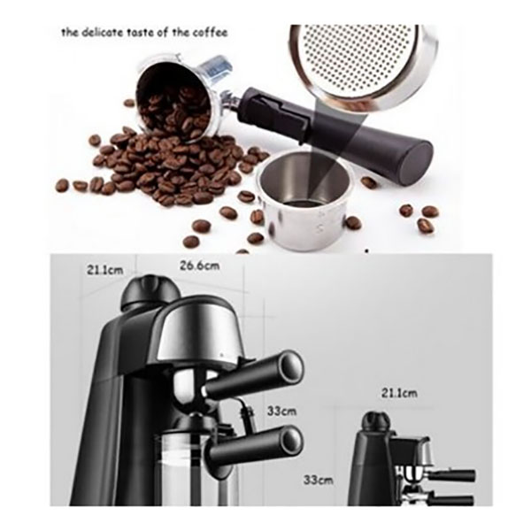 Μηχανή Παραγωγής Εσπρέσσο και Καπουτσίνο Ημιαυτόματη Sokany Μαύρη Μηχανή Παραγωγής Εσπρέσσο και Καπουτσίνο Ημιαυτόματη Sokany Μαύρη