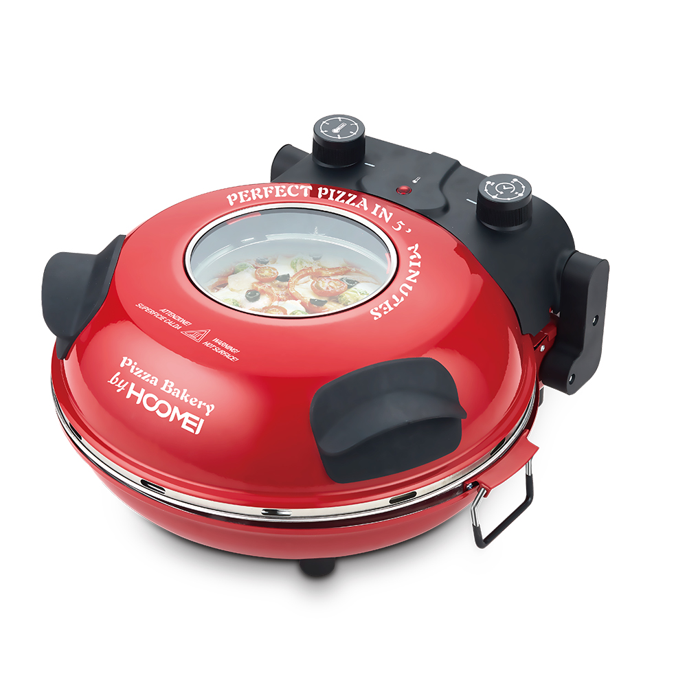 Μηχανή Παρασκευής Σπιτικής Πίτσας με Ρυθμιζόμενο Θερμοστάτη έως 400°C και Χρονοδιακόπτη 1200W Hoomei Κόκκινο Μηχανή Παρασκευής Σπιτικής Πίτσας με Ρυθμιζόμενο Θερμοστάτη έως 400°C και Χρονοδιακόπτη 1200W Hoomei Κόκκινο