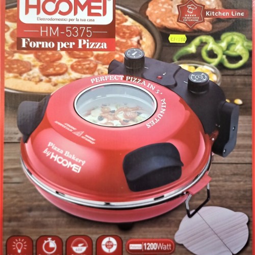 Μηχανή Παρασκευής Σπιτικής Πίτσας με Ρυθμιζόμενο Θερμοστάτη έως 400°C και Χρονοδιακόπτη 1200W Hoomei Κόκκινο Μηχανή Παρασκευής Σπιτικής Πίτσας με Ρυθμιζόμενο Θερμοστάτη έως 400°C και Χρονοδιακόπτη 1200W Hoomei Κόκκινο