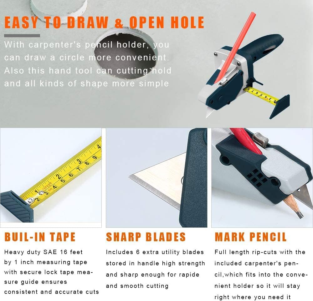 Μηχάνημα Κοπής Γυψοσανίδας - Κόφτης Πολλαπλών Χρήσεων με Ενσωματωμένη Ταινία - Μέτρο Μηχάνημα Κοπής Γυψοσανίδας - Κόφτης Πολλαπλών Χρήσεων με Ενσωματωμένη Ταινία - Μέτρο