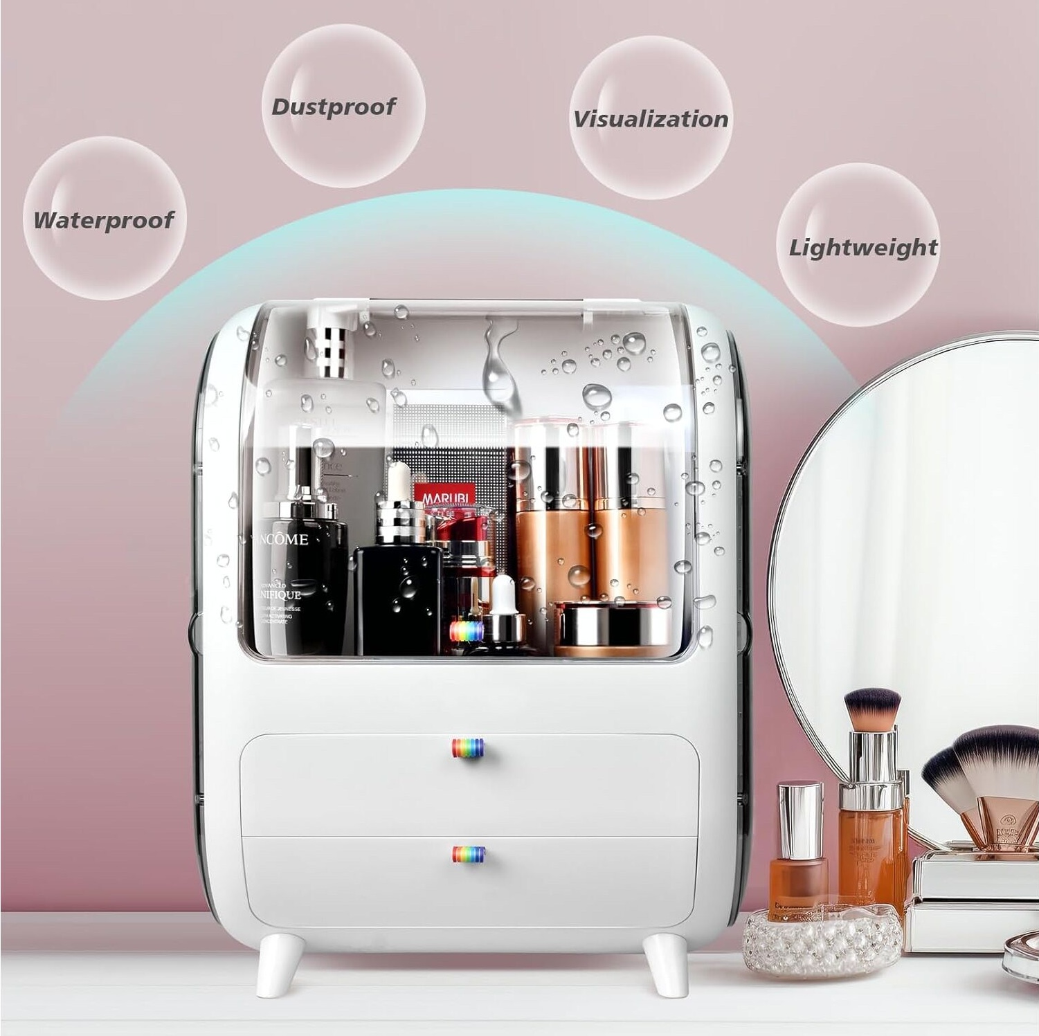 Μοντέρνα Επιτραπέζια Πολυλειτουργική Θήκη για Καλλυντικά και Κοσμήματα με Συρτάρια και Καπάκι JOYBOS Μοντέρνα Επιτραπέζια Πολυλειτουργική Θήκη για Καλλυντικά και Κοσμήματα με Συρτάρια και Καπάκι JOYBOS