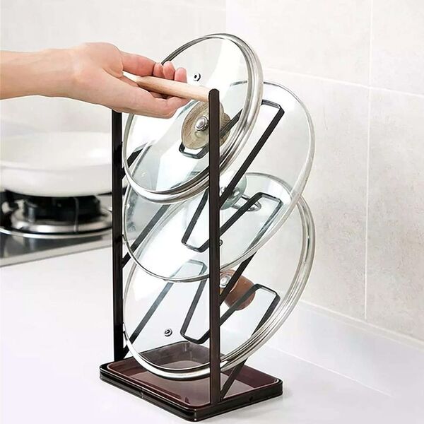 Μοντέρνα Μεταλλική Θήκη – Βάση για Καπάκια Κατσαρόλας 16x13x33.5εκ σε Μαύρο Χρώμα Μοντέρνα Μεταλλική Θήκη – Βάση για Καπάκια Κατσαρόλας 16x13x33.5εκ σε Μαύρο Χρώμα