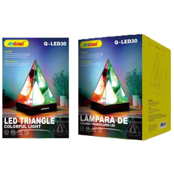 Μοντέρνο Φωτιστικό Νύχτας Led σε Σχήμα Πυραμίδας Andowl -USB power Μοντέρνο Φωτιστικό Νύχτας Led σε Σχήμα Πυραμίδας Andowl -USB power