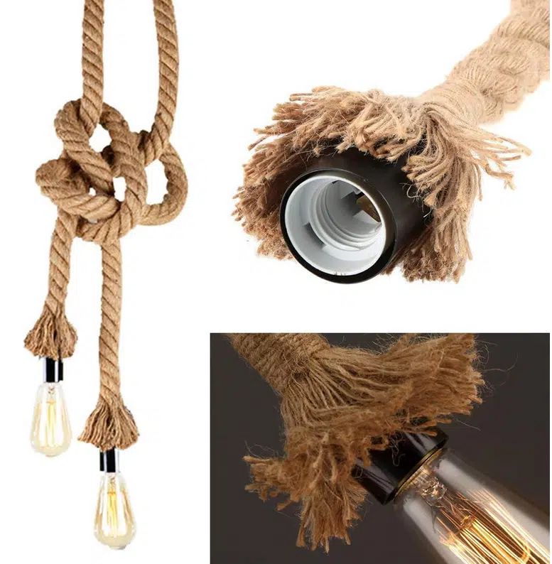 Μοντέρνο Κρεμαστό Φωτιστικό Δίφωτο με Σχοινί 1m και Ντουί E27 – Μπεζ Μοντέρνο Κρεμαστό Φωτιστικό Δίφωτο με Σχοινί 1m και Ντουί E27 – Μπεζ