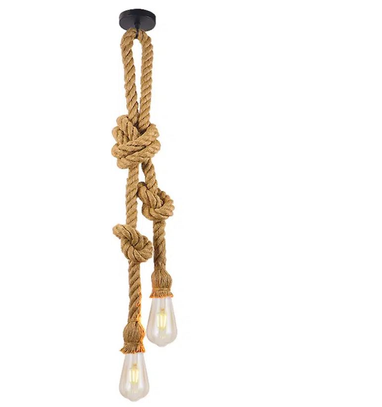 Μοντέρνο Κρεμαστό Φωτιστικό Δίφωτο με Σχοινί 1m και Ντουί E27 – Μπεζ Μοντέρνο Κρεμαστό Φωτιστικό Δίφωτο με Σχοινί 1m και Ντουί E27 – Μπεζ