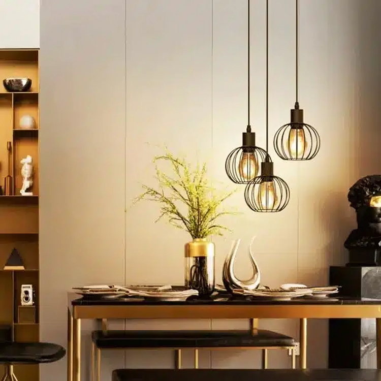 Μοντέρνο Κρεμαστό Τρίφωτο Φωτιστικό - Μεταλλικό με Ντουί E27 - AIGOSTAR Μοντέρνο Κρεμαστό Τρίφωτο Φωτιστικό - Μεταλλικό με Ντουί E27 - AIGOSTAR