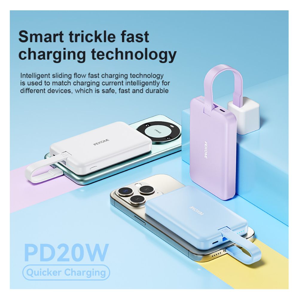 Power Bank Ασύρματης Φόρτισης PD20W και Ενσύρματης Φόρτισης 10000mAh σε Μοβ Χρώμα Wekome Power Bank Ασύρματης Φόρτισης PD20W και Ενσύρματης Φόρτισης 10000mAh σε Μοβ Χρώμα Wekome