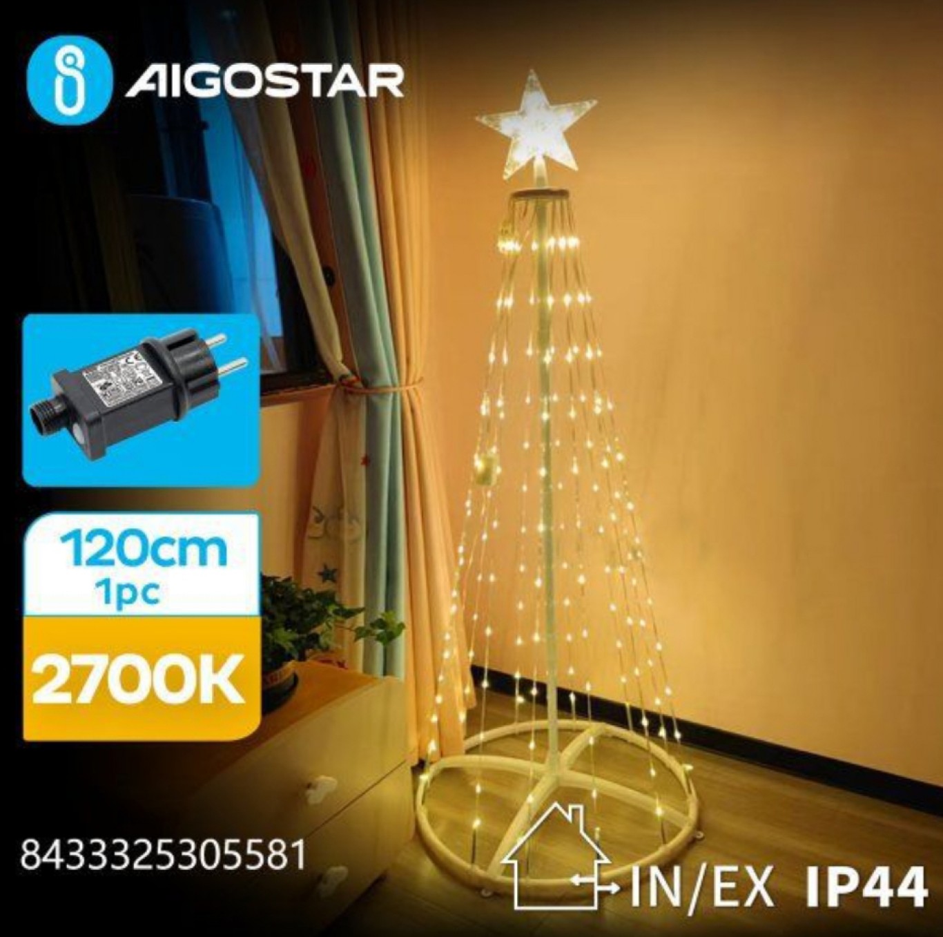 Μοντέρνο Χριστουγεννιάτικο Δέντρο Κώνος Αδιάβροχο με Θερμό LED Φωτισμό 120εκ Μοντέρνο Χριστουγεννιάτικο Δέντρο Κώνος Αδιάβροχο με Θερμό LED Φωτισμό 120εκ